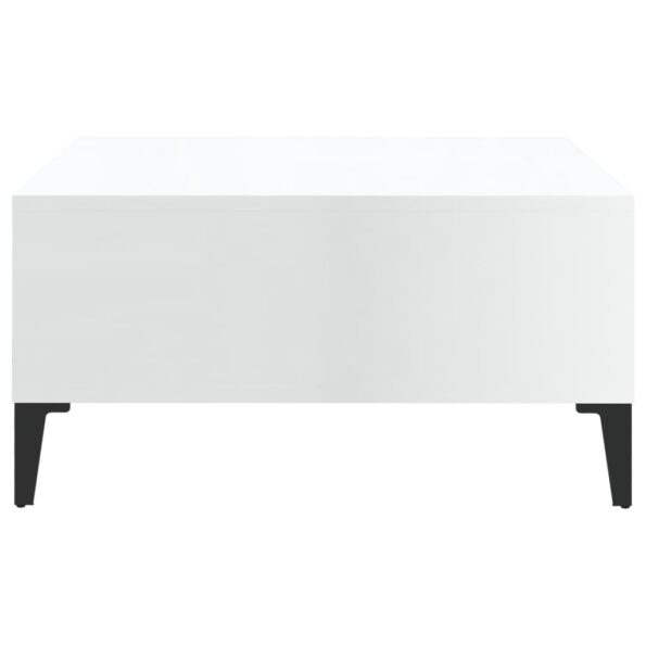 vidaXL Konferenčný stolík lesklý biely 60x60x30 cm drevotrieska – Obrázok 5