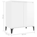 vidaXL Komoda, lesklá biela 60x35x70 cm, kompozitné drevo – Obrázok 7