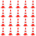 vidaXL Reflexné dopravné kužele 20 ks červeno-biele 50 cm