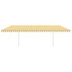 vidaXL Automatická markíza, LED a senzor vetra 6x3,5 m, žltá/biela – Obrázok 3