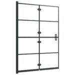 vidaXL Skladací sprchový kút ESG 100x140 cm čierny – Obrázok 4