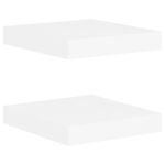 vidaXL Plávajúce nástenné police 2 ks dub a biele 23x23,5x3,8 cm MDF – Obrázok 2