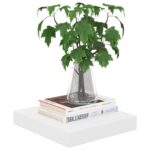vidaXL Plávajúce nástenné police 2 ks dub a biele 23x23,5x3,8 cm MDF – Obrázok 3