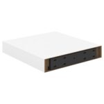 vidaXL Plávajúce nástenné police 2 ks dub a biele 23x23,5x3,8 cm MDF – Obrázok 7