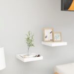 vidaXL Plávajúce nástenné police 2 ks dub a biele 23x23,5x3,8 cm MDF