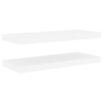 vidaXL Plávajúce nástenné police 2ks dubové a biele 60x23,5x3,8 cm MDF – Obrázok 2