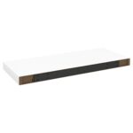 vidaXL Plávajúce nástenné police 2ks dubové a biele 60x23,5x3,8 cm MDF – Obrázok 7