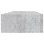 vidaXL Nástenná zásuvková polica betónovo-sivá 60x23,5x10 cm MDF – Obrázok 5