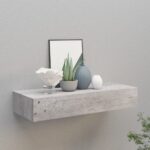 vidaXL Nástenná zásuvková polica betónovo-sivá 60x23,5x10 cm MDF