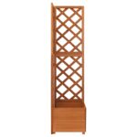 vidaXL Rohový kvetináč s mriežkou 40x40x150 cm masívne jedľové drevo – Obrázok 2