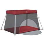 vidaXL Detská posteľ s matracom červená ľanová látka – Obrázok 4