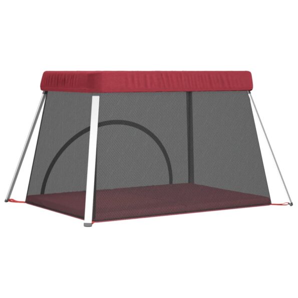 vidaXL Detská posteľ s matracom červená ľanová látka – Obrázok 6