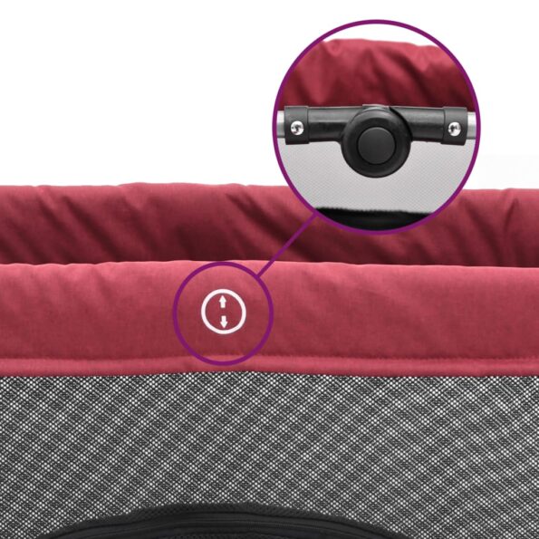 vidaXL Detská posteľ s matracom červená ľanová látka – Obrázok 7