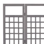 vidaXL 4-panelový paraván/mriežka masívne jedľové drevo sivý 161x180 cm – Obrázok 5