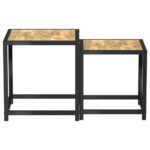 vidaXL Čajové stolíky 2 ks MDF čierne a žlté – Obrázok 3