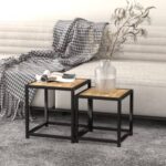 vidaXL Čajové stolíky 2 ks MDF čierne a žlté