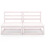 vidaXL Záhradná 2-miestna biela pohovka masívna borovica – Obrázok 3