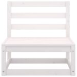 vidaXL Záhradná 2-miestna biela pohovka masívna borovica – Obrázok 5