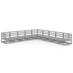 vidaXL 9-dielna záhradná sedacia súprava sivá borovicový masív – Obrázok 2