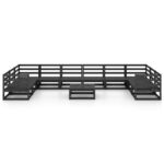 vidaXL 11-dielna záhradná sedacia súprava, borovicový masív – Obrázok 3