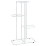 vidaXL 4-poschodový stojan na kvety 43x22x76 cm biely kov – Obrázok 2