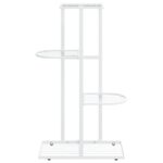 vidaXL 4-poschodový stojan na kvety 43x22x76 cm biely kov – Obrázok 3