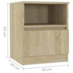 vidaXL Nočné stolíky 2 ks, dub sonoma 40x40x50 cm, kompozitné drevo – Obrázok 9