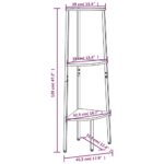 vidaXL 3-poschodová rohová polica bledohnedá a čierna 45,5x31,5x120 cm – Obrázok 8