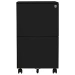 vidaXL Mobilná kartotéka čierna 39x45x67 cm oceľ – Obrázok 3