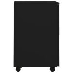 vidaXL Mobilná kartotéka čierna 39x45x67 cm oceľ – Obrázok 4