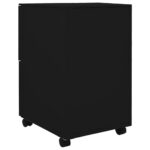 vidaXL Mobilná kartotéka čierna 39x45x67 cm oceľ – Obrázok 5