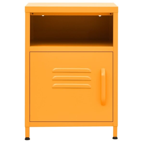 vidaXL Nočný stolík horčicovo-žltý 35x35x51 cm oceľ – Obrázok 3