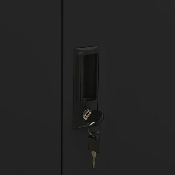 vidaXL Kancelárska skriňa čierna 90x40x102 cm oceľ – Obrázok 2