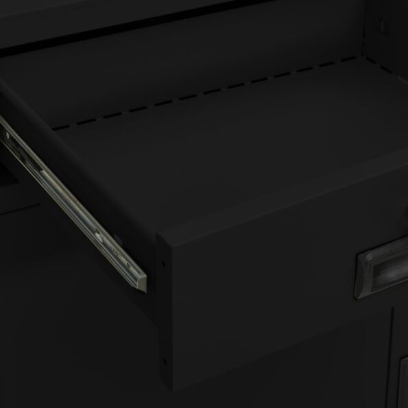 vidaXL Kancelárska skriňa čierna 90x40x102 cm oceľ – Obrázok 4