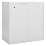vidaXL Uzamykacia skriňa bledosivá 90x45x92,5 cm oceľová – Obrázok 4
