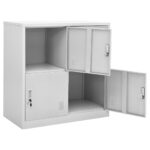 vidaXL Uzamykacia skriňa bledosivá 90x45x92,5 cm oceľová – Obrázok 5