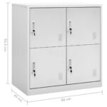 vidaXL Uzamykacia skriňa bledosivá 90x45x92,5 cm oceľová – Obrázok 7