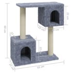 vidaXL Škrabadlo pre mačky so sisalovými stĺpikmi svetlosivé 60 cm – Obrázok 5