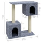 vidaXL Škrabadlo pre mačky so sisalovými stĺpikmi svetlosivé 60 cm – Obrázok 6