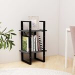 vidaXL Knižnica s 2 policami sivá 40x30x70 cm masívna borovica – Obrázok 3