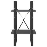 vidaXL Knižnica s 2 policami sivá 40x30x70 cm masívna borovica – Obrázok 6