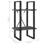 vidaXL Knižnica s 2 policami sivá 40x30x70 cm masívna borovica – Obrázok 8