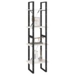 vidaXL Knižnica so 4 policami biela 40x30x140 cm masívna borovica – Obrázok 4