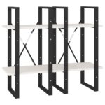 vidaXL Knižnica so 4 policami biela 40x30x140 cm masívna borovica – Obrázok 8