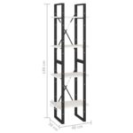 vidaXL Knižnica so 4 policami biela 40x30x140 cm masívna borovica – Obrázok 9