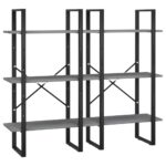 vidaXL Úložná polica, sivá 60x30x210 cm, borovicový masív – Obrázok 2