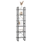 vidaXL Úložná polica, sivá 60x30x210 cm, borovicový masív – Obrázok 3