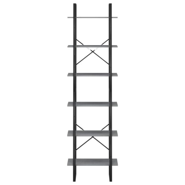 vidaXL Úložná polica, sivá 60x30x210 cm, borovicový masív – Obrázok 6