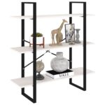 vidaXL Knižnica s 3 policami biela 100x30x105 cm masívna borovica – Obrázok 3