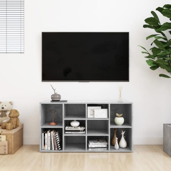 vidaXL Lavica na topánky betónová sivá 103x30x54,5 cm drevotrieska – Obrázok 4